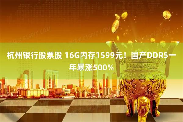 杭州银行股票股 16G内存1599元！国产DDR5一年暴涨500%