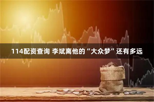 114配资查询 李斌离他的“大众梦”还有多远